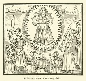 Vreemd visioen in de lucht, 1642 door English School